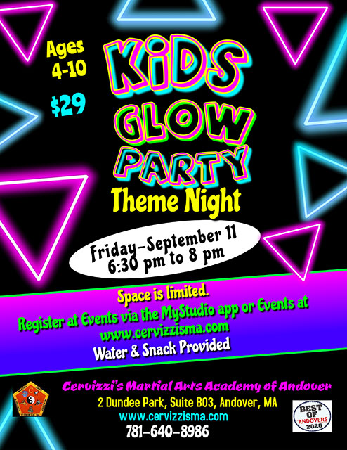 Kids glow party flyer
